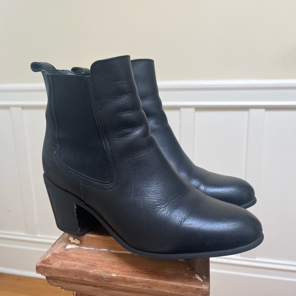 Black Leather Ankle Boots